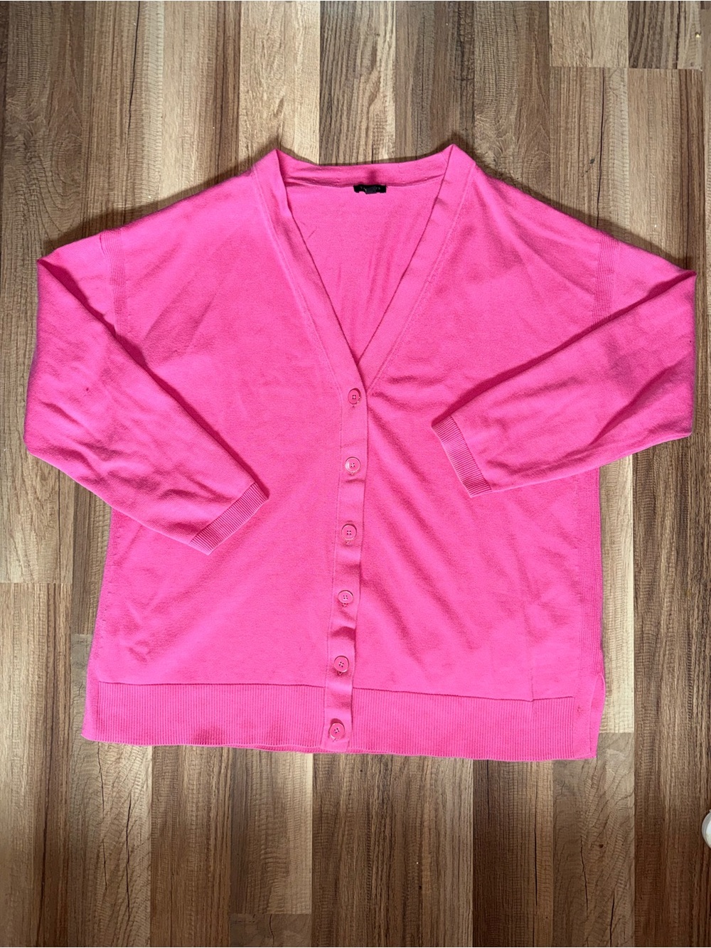 Talbots Bright Pink Women’s V-Neck Button Cardigan